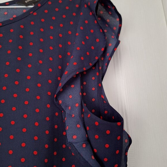 Banana Republic Blue and Red Polka Dot Sleeveless Top - Picture 4 of 8